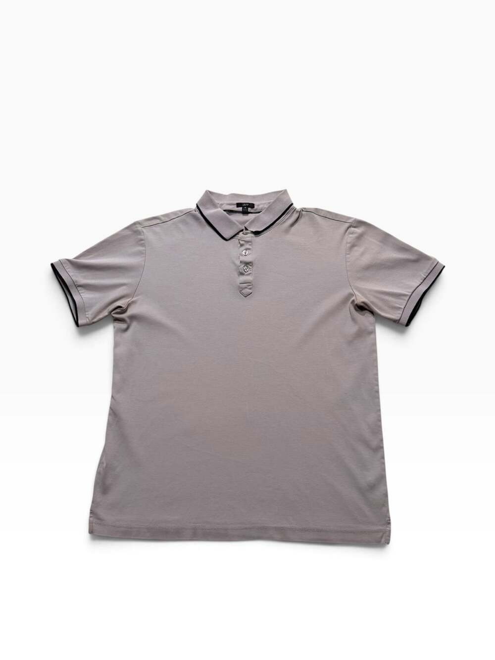 JEFF Polo Shirt Size M Gray Short Sleeve Tipped Collar